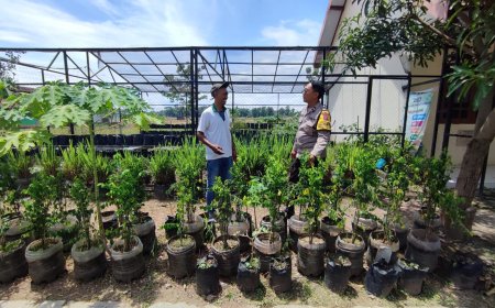 Bhabinkamtibmas Desa Nglambangan Sambangi Warga Pemanfaat Pekarangan