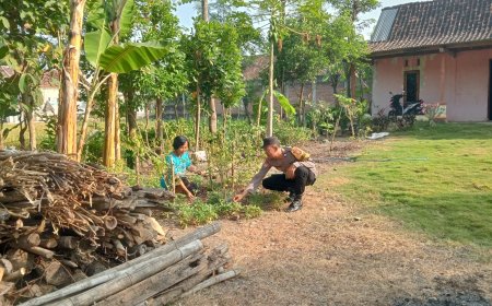Bhabinkamtibmas Desa Pilangkenceng Dorong Pemanfaatan Pekarangan untuk Mendukung Ketahanan Pangan