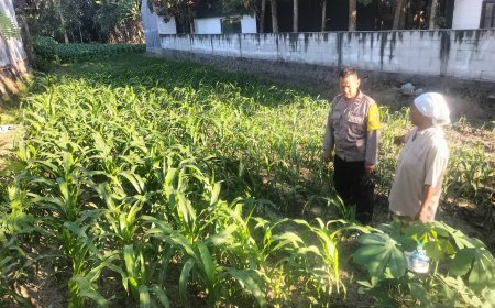 Tingkatkan Ketahanan Pangan, Bhabinkamtibmas Polsek Wungu Ajak Warga Manfaatkan Lahan Pekarangan