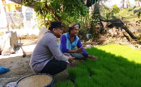 Bhabinkamtibmas Desa Ketandan Sambangi Warga Pemilik Pekarangan Pangan Bergizi, Dukung Program Ketahanan Pangan Nasional