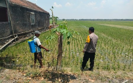 Bhabinkamtibmas Desa Pacinan Ajak Warga Manfaatkan Pekarangan untuk Dukung Ketahanan Pangan Nasional
