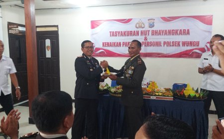 Perkokoh Sinergitas, Danramil dan Pihak Kecamatan Serbu Polsek Wungu di HUT Bhayangkara ke-80