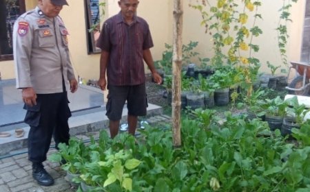 Bhabinkamtibmas Desa Purwosari Dorong Pemanfaatan Pekarangan Produktif untuk Ketahanan Pangan Bergizi