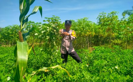 Bhabinkamtibmas Polsek Wungu Dorong Warga Mojopurno Manfaatkan Pekarangan Bergizi untuk Ketahanan Pangan