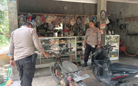 Cegah Knalpot Brong, Patroli Polsek Dagangan Sambangi Bengkel Sepeda Motor