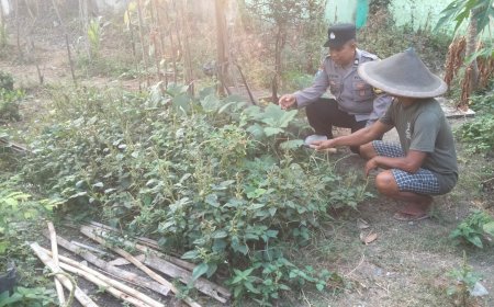 Bhabinkamtibmas Hadir Dampingi Warga Optimalkan Lahan Rumah