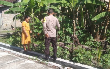 Bhabinkamtibmas Desa Bongsopotro Dorong Pemanfaatan Pekarangan untuk Dukung Ketahanan Pangan