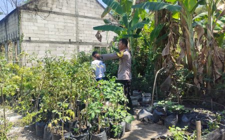 Bhabinkamtibmas Desa Glonggong Tinjau Lahan Ketahanan Pangan, Dukung Program Pemerintah Pusat