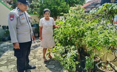Bhabinkamtibmas Polsek Wonoasri Dorong Pemanfaatan Pekarangan untuk Dukung Ketahanan Pangan di Desa Purwosari