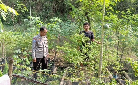 Bhabinkamtibmas Desa Wonorejo Dampingi Warga Manfaatkan Pekarangan Produktif untuk Dukung Ketahanan Pangan