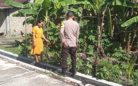 Bhabinkamtibmas Desa Wonorejo Dampingi Warga Manfaatkan Pekarangan Produktif untuk Dukung Ketahanan Pangan