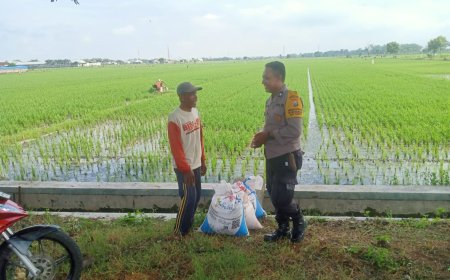 Aipda Efin Berikan Penyuluhan kepada Petani Desa Banjarsari