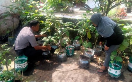 Bhabinkamtibmas Desa Sidomulyo Dorong Warga Manfaatkan Pekarangan Pangan Bergizi untuk Ketahanan Pangan