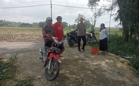 Dukung Ketahanan Pangan, Bhabinkamtibmas Polsek Balerejo Ajak Warga Manfaatkan Pekarangan Kosong