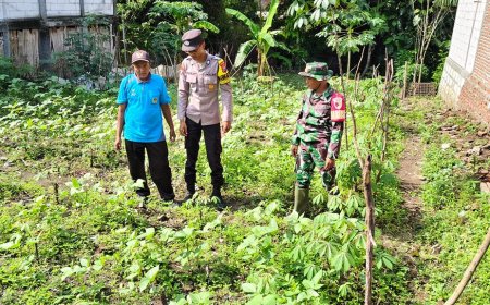 Bhabinkamtibmas Polsek Saradan Dorong Warga Manfaatkan Pekarangan Rumah untuk Dukung Ketahanan Pangan