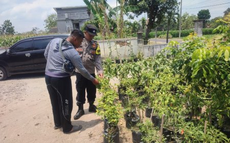 Bhabinkamtibmas Polsek Kebonsari Dorong Warga Manfaatkan Pekarangan Rumah untuk Dukung Ketahanan Pangan