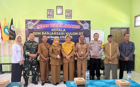 Aiptu Suwardi Hadiri Sertijab Kepala Sekolah SDN Banjarsari Kulon 2