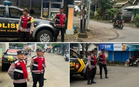 Pam Pagi Polsek Kare di Simpang Tiga Randualas