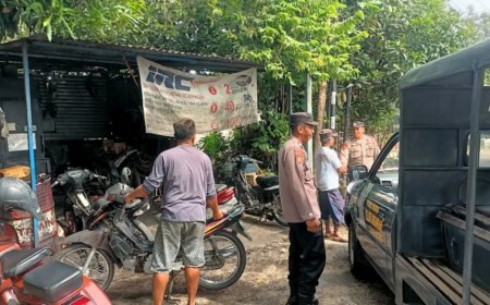 Personel Piket Polsek Dagangan Polres Madiun Gelar Patroli Sore Hari Antisipasi Balap Liar.