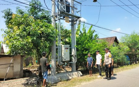 Antisipasi Pencurian Aset Pln, Bhabinkamtibmas Desa Klumutan Polsek Saradan Cek Gardu Pln