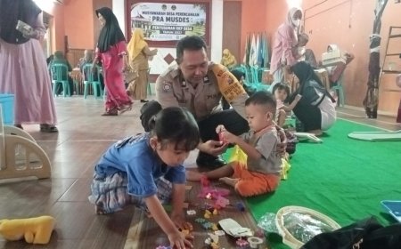 Bhabinkamtibmas Polsek Dagangan Kunjungi Posyandu Mawar 1, Dukung Program Pencegahan Stunting di Madiun