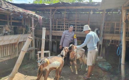 Bhabinkamtibmas Desa Nglanduk Sambangi Peternakan Warga
