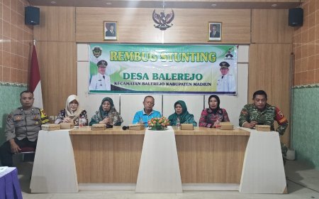 Hadir dalam Rembuk Stunting dan Pleno PKK, Bhabinkamtibmas Desa Balerejo Sampaikan Pesan Kamtibmas