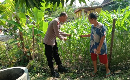 Bhabinkamtibmas Desa Pilangkenceng Dorong Warga Manfaatkan Pekarangan untuk Dukung Ketahanan Pangan