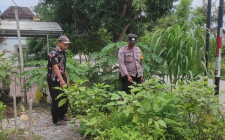 Bhabinkamtibmas Desa Dawuhan Dorong Warga Manfaatkan Pekarangan untuk Mendukung Ketahanan Pangan