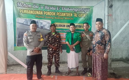 Peringati 10 Muharram, Bhabinkamtibmas Polsek Balerejo Hadiri Pengajian Umum dan Santunan Anak Yatim di Desa Gading