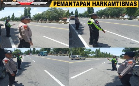 Antisipasi Kriminalitas dan Kecelakaan, Polsek Balerejo Gelar Patroli Strong Point di Jalur Utama
