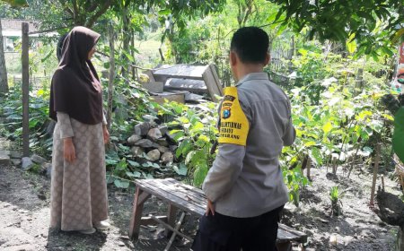 Pekarangan Asri Jadi Sumber Pangan Keluarga, Bhabinkamtibmas Desa Sebayi Apresiasi Kepedulian Warga