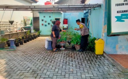 Bhabinkamtibmas Polsek Mejayan Dorong Pemanfaatan Pekarangan Rumah untuk Mendukung Ketahanan Pangan Nasional