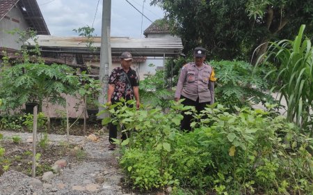 Bhabinkamtibmas Desa Dawuhan Dorong Pemanfaatan Pekarangan untuk Mendukung Ketahanan Pangan