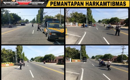 Antisipasi Kriminalitas dan Laka Lantas, Polsek Balerejo Gelar Patroli Strong Point di Jalur Madiun - Surabaya