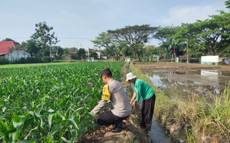 Bhabinkamtibmas Desa Glonggong Dorong Pemanfaatan Pekarangan dan Sawah untuk Mendukung Ketahanan Pangan