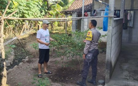 Bhabinkamtibmas Desa Sumbersari Dorong Pemanfaatan Pekarangan Bergizi untuk Mendukung Ketahanan Pangan