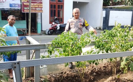 Bhabinkamtibmas Desa Purwosari Dorong Pemanfaatan Pekarangan Bergizi untuk Dukung Ketahanan Pangan