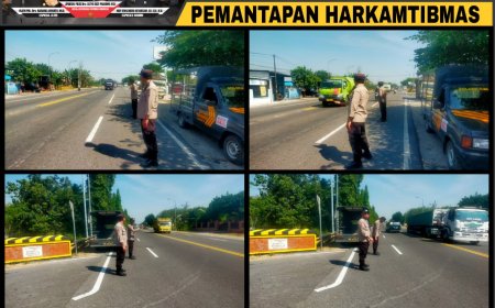 Antisipasi Kriminalitas dan Laka Lantas, Polsek Balerejo Gelar Patroli Strong Point di Jalur Arteri