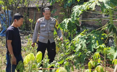Bhabinkamtibmas Desa Kaligunting Ajak Warga Optimalkan Pekarangan Pangan Bergizi untuk Dukung Ketahanan Pangan