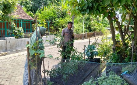 Bhabinkamtibmas Polsek Wonoasri Dorong Pemanfaatan Pekarangan untuk Mendukung Ketahanan Pangan