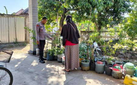 Bhabinkamtibmas Desa Wonoasri Dorong Pemanfaatan Pekarangan Rumah untuk Mendukung Ketahanan Pangan