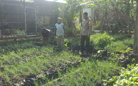 Bhabinkamtibmas Desa Sambirejo Dorong Pemanfaatan Lahan untuk Mendukung Ketahanan Pangan