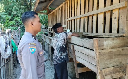 Bhabinkamtibmas Desa Sumberbening Tinjau Peternakan Warga untuk Dukung Program Ketahanan Pangan