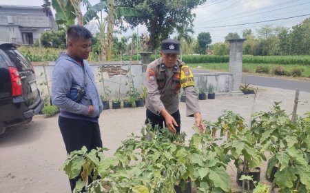Bhabinkamtibmas Polsek Kebonsari Dorong Warga Manfaatkan Pekarangan untuk Mendukung Ketahanan Pangan