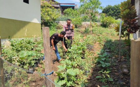 Bhabinkamtibmas Desa Gemarang Sosialisasikan Pemanfaatan Lahan Pekarangan untuk Dukung Ketahanan Pangan