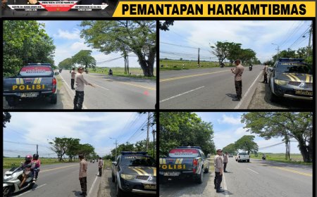 Cegah Kriminalitas dan Kecelakaan, Polsek Balerejo Gelar Patroli Strong Point di Jalur Utama Madiun–Surabaya